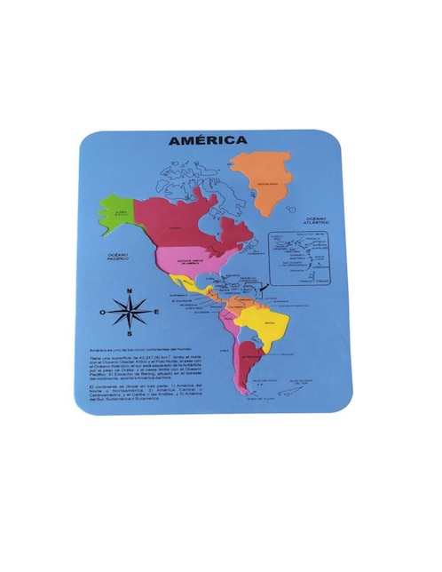 Rompecabezas Fabi y Sofi Mapa de América azul