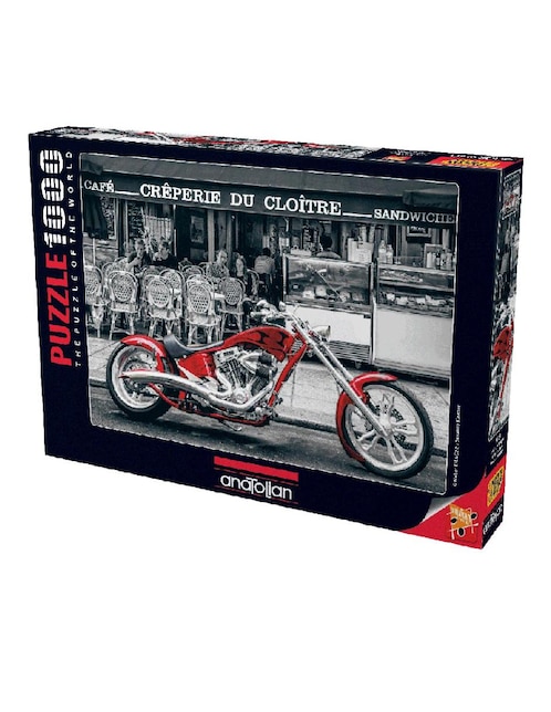 Rompecabezas Susanne Kramer Moto Roja Chopper 1000 piezas Anatolian