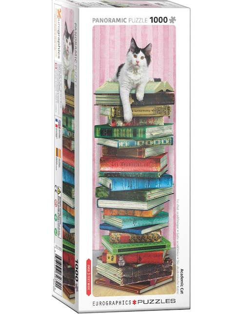 Rompecabezas Eurographics 1000 piezas Gato Universitario Entre Libros