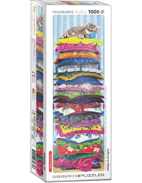 Rompecabezas Eurographics 1000 piezas Gato Entre Almohadas Colores