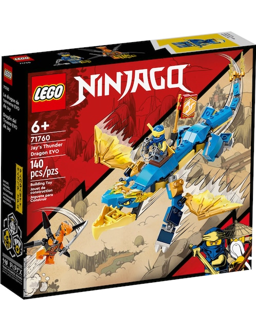 Figura Armable Lego Dragón del Trueno Evo de Jay de Ninjago con 140 piezas
