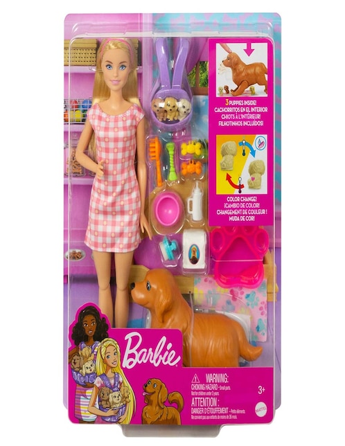 Set muñeca fashion Barbie Barbie Cachorritos Recién Nacidos