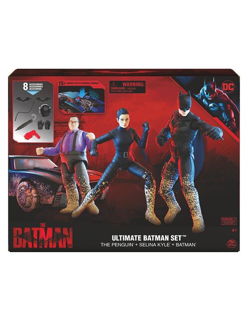 Set figuras de acción articuladas DC Comics The Batman con luz y sonido
