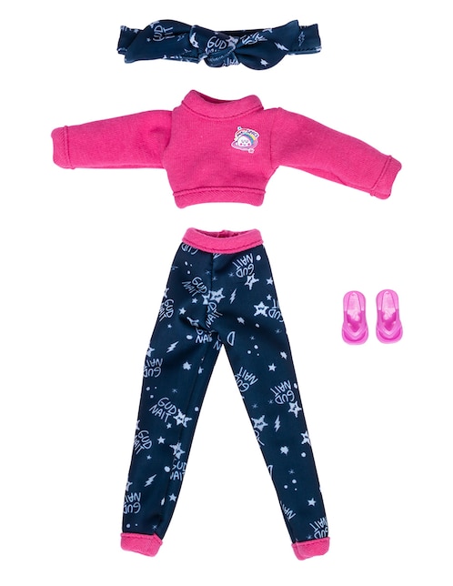 Conjunto Ropa Muñeca Azul Conjunto De Ropa Para Muñeca De Peluche - Pijama Azul 3 Piezas Con Pantalón Y Antifaz, Para Muñecas De 17 Cm Accesorios Muñeca Disfraces