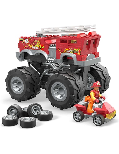 Set de construcción Mattel 5 Alarm Monster Truck & ATV de Hot Wheels con 284 piezas