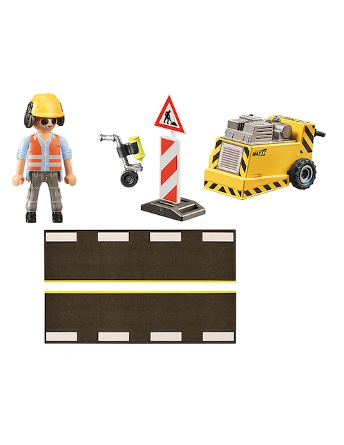 Set de construcción Trabajador de la construcción con cortador de bordes de City action con 15 piezas 1
