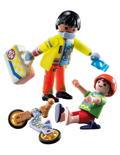 Set construcción Playmobil Paramédico con paciente de City Life con 15 piezas