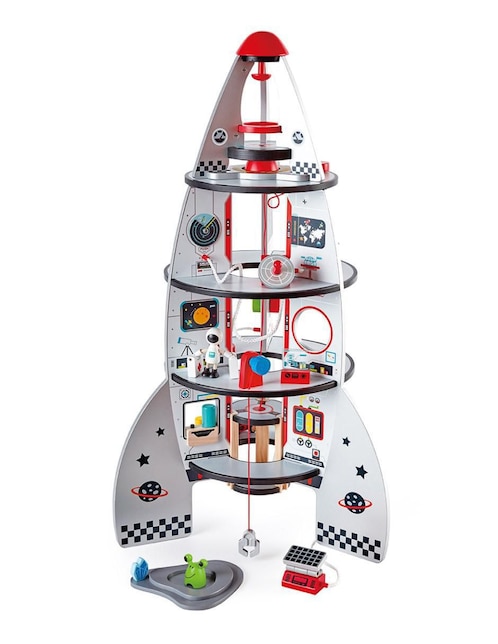Set construcción Hape Four-Stage Rocket Ship con 20 piezas