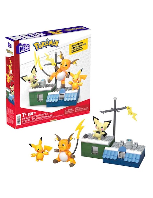 Set construcción Mega Cofre Evoluciones de Pikachu de Pokémon con 159 piezas