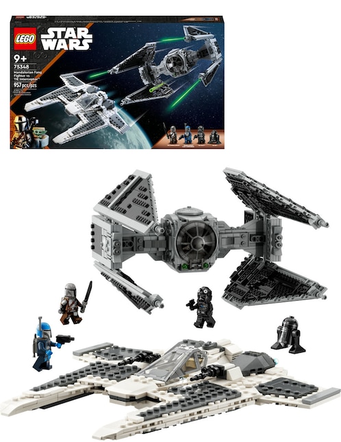 Set de construcción Lego Caza Colmillo Mandaloriano vs Interceptor Tie de Star Wars con 957 piezas