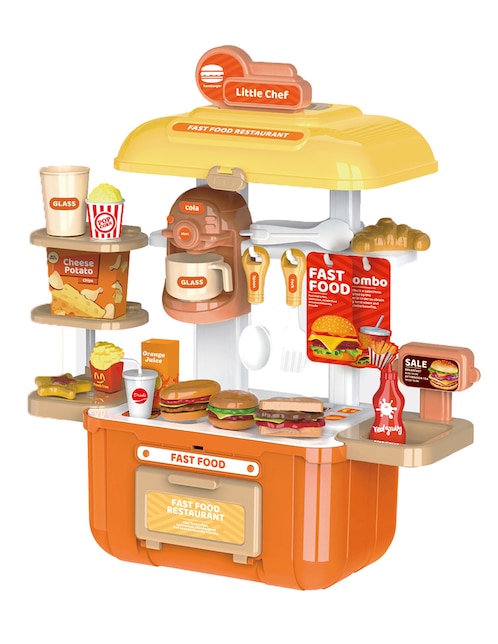Set utensilios para cocina de juguete Toy Town Fast Food Restaurant