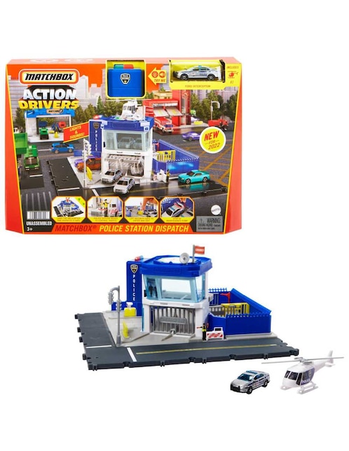 Pista armable Matchbox Playset de Acción Estación de Policía