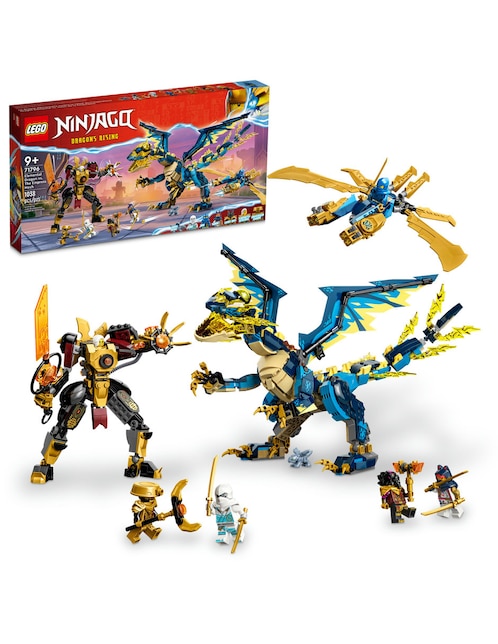 Set construcción Lego Ninjago Dragón Elemental vs. Mech de la Emperatriz con 1038 piezas