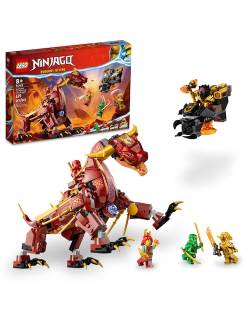 Bloques Lego Ninjago Dragón de Lava Transformable de Heatwave con 479 piezas