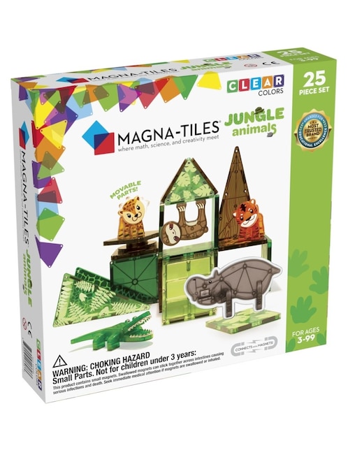 Magna-tiles jungle animals set 25 piezas 21225 Clear Colors 1
