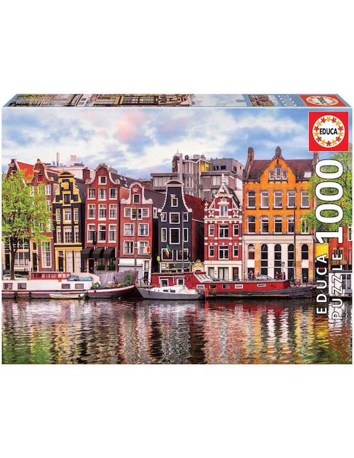 Rompecabezas Casas flotantes, Amsterdam Educa 1000 piezas