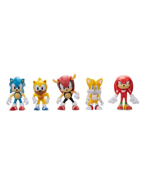 Set figuras acción Sonic The Hedgehog Ray, Knuckles, Tails y Mighty Jakks Pacific articuladas