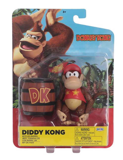 Figura de acción Donkey Kong Diddy Kong Jakks Pacific articulada