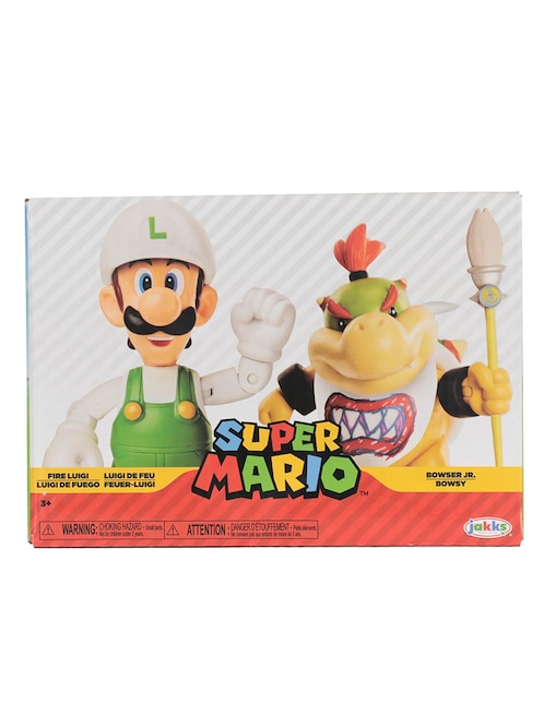 Set figuras acción Super Mario Luigi de fuego y Bowsy Jakks Pacific