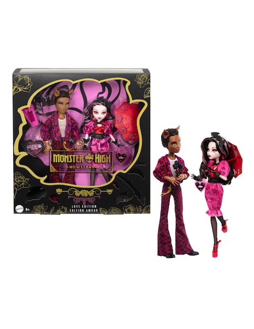 Muñeca colección Monster High Mattel Draculaura & Clawd Wolf Howliday Love Edition