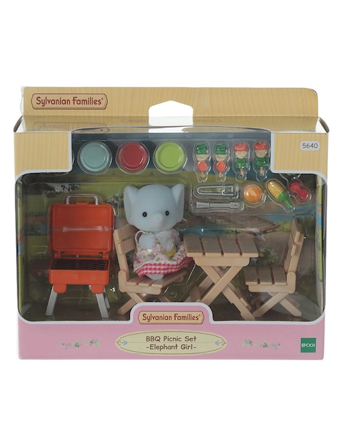 Set muñecas Sylvanian Families BBQ Picnic Set Elephant Girl