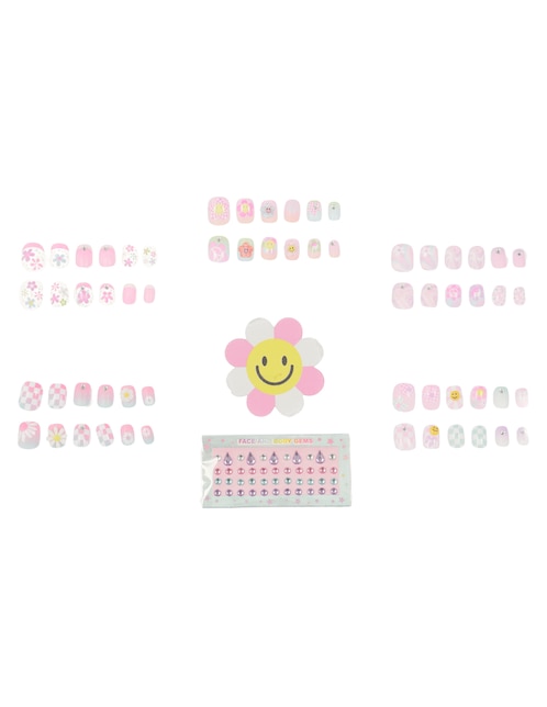 Set uñas postizas juguete Hot Focus Flor Groovy