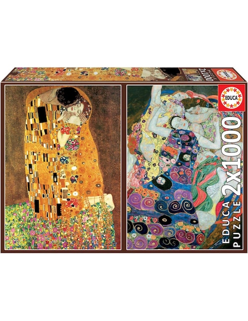 Rompecabezas Gustav Klimt, El Beso y la Virgen Educa 1000 piezas