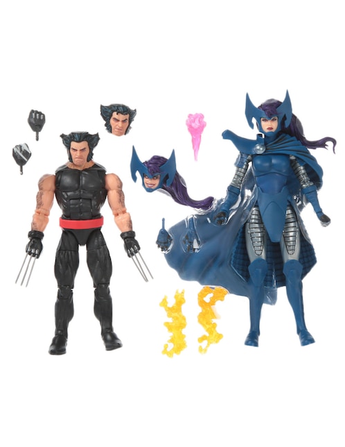 Set figuras de acción Wolverin y Psylocke Marvel Legends articulada
