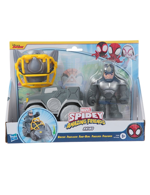Figura de acción Spidey and his Amazing Friends Rinoceronte Marvel articulado
