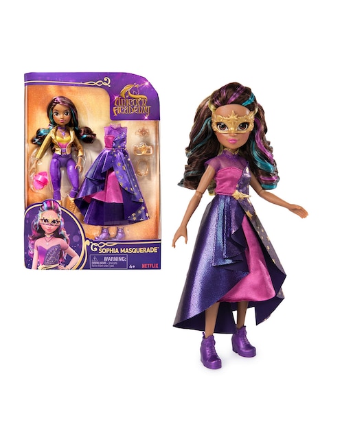 Muñeca fashion Unicorn Academy Spin Master Sophia Masquerade