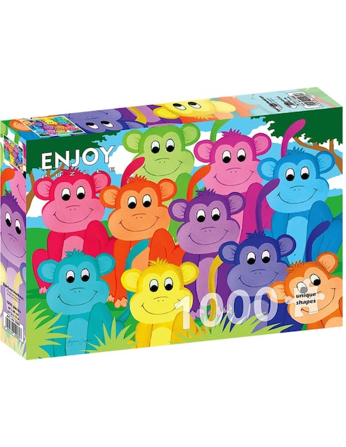 Rompecabezas Monos Arcoíris Enjoy Puzzle 1000 piezas