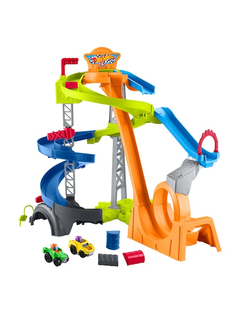 Wheelies Pista de Carreras y Choques Fisher Price Little People juego didáctico para niño