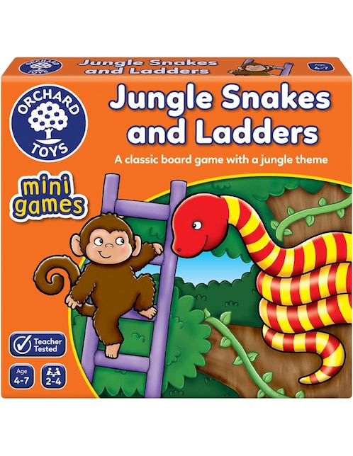 Mini Juego de Viaje Jungle Snakes and Ladders Orchard Toys
