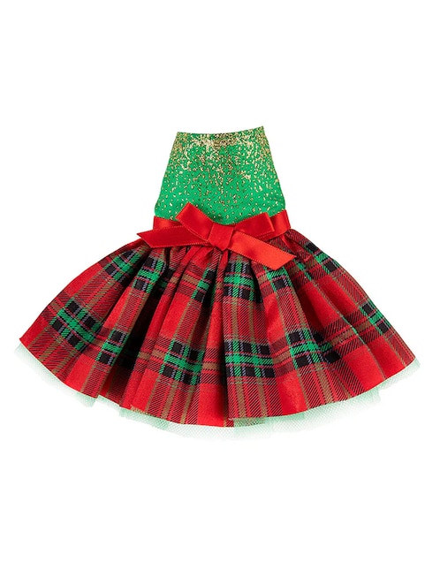 Ropa y accesorio de muñeca Vestido de fiesta a cuadros y brillos Elf On The Shelf