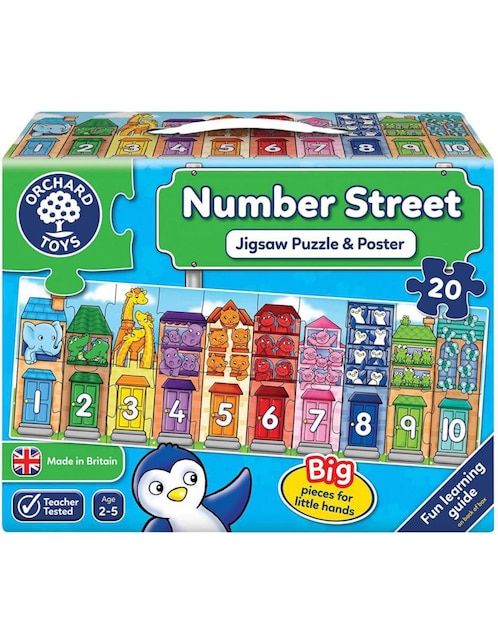 Rompecabezas Number Street Orchard Toys 20 piezas