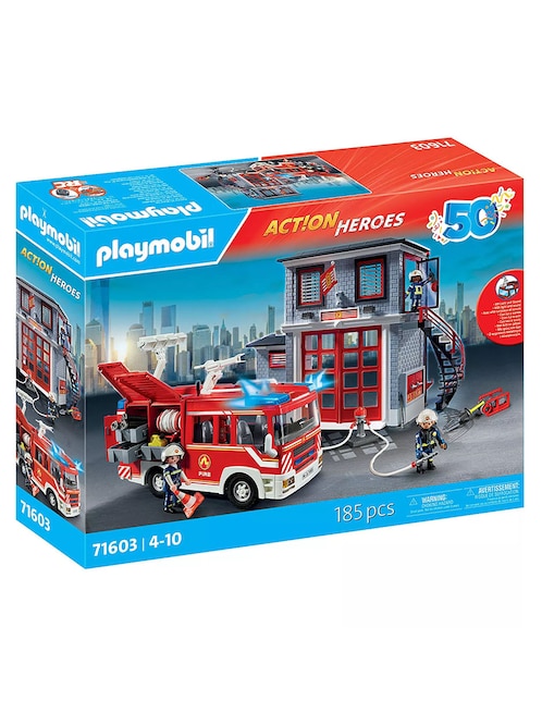 Playmobil Set de Bomberos 71603 Action Héroes 50 Aniversario