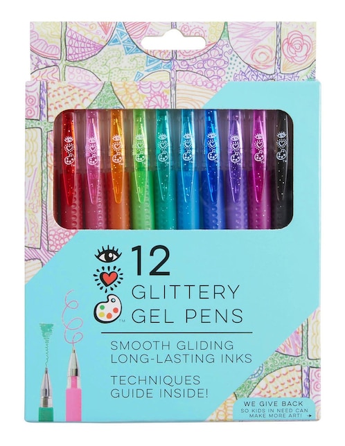 Bolígrafos de gel con purpurina Bright Stripes