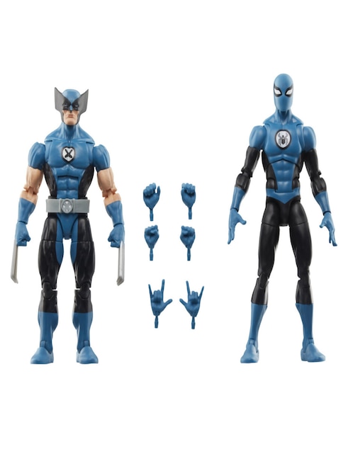 Set figuras acción articuladas Fantastic Four 4 Wolverine y Spider-Man Hasbro