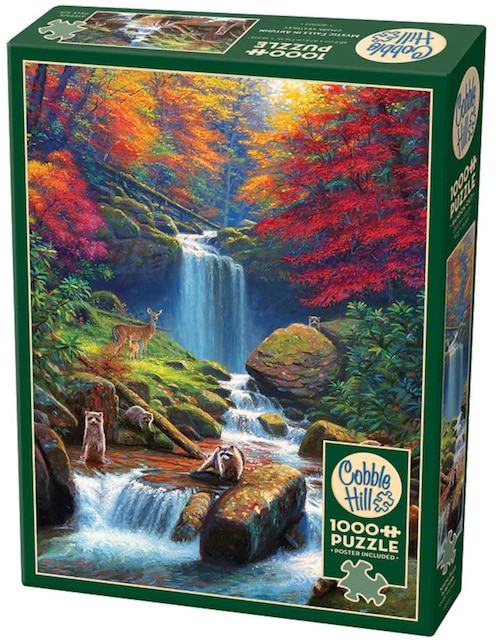 Rompecabezas Cascada en bosque profundo Cobble Hill 1000 piezas