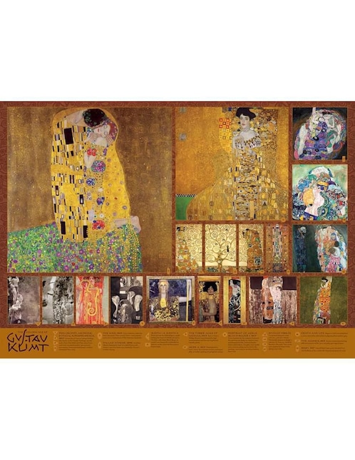 Rompecabezas Gustav Klimt, El Beso y la Virgen Cobble Hill 1000 piezas