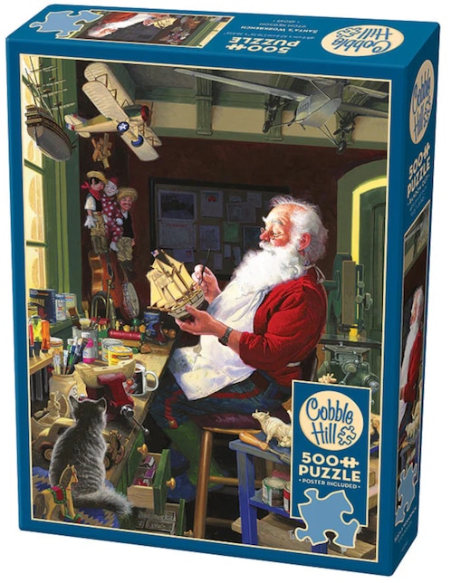 Rompecabezas Artistas Modernos Taller de Santa Claus Cobble Hill 500 piezas