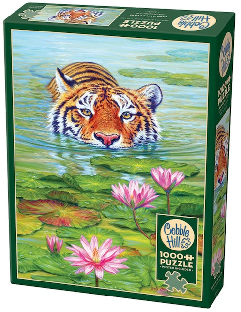 Rompecabezas Tigre Tigre Flores de Loto Cobble Hill 1000 piezas