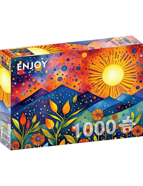 Rompecabezas Atardecer en jardin precioso Lluvia al Atardecer Enjoy Puzzle 1000 piezas