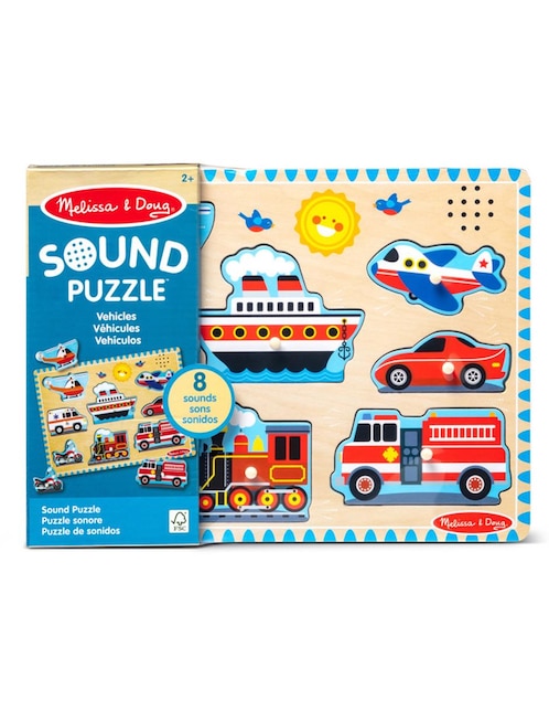 Rompecabezas vehículos de rescate con Sonido Melissa & Doug 8 piezas