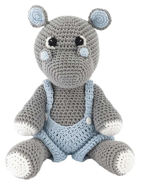 Peluche de hipopótamo hecho a mano de 37 cm