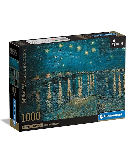Rompecabezas Vincent Van Gogh Noche strellada en el Rodano Clementoni 1000 piezas