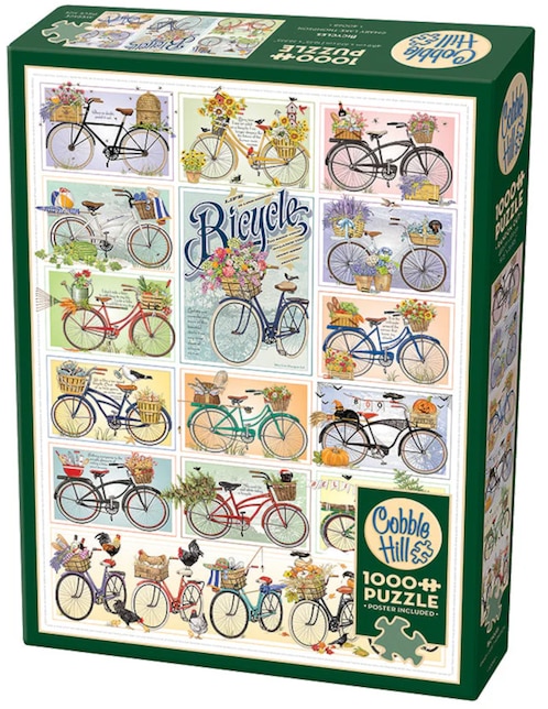 Rompecabezas Bike Art: Bicicleta Colores Bicicletas Cobble Hill 1000 piezas