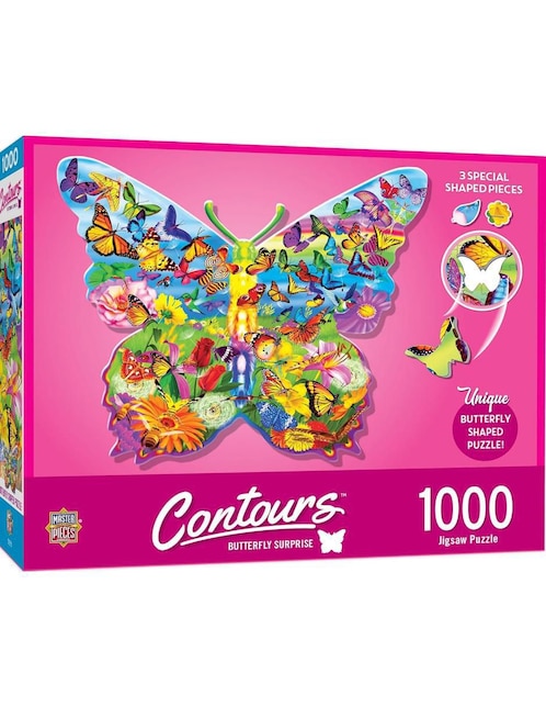 MASTER PIECES Rompecabezas Mariposa Contours Butterfly Surprise Master Pieces 1000 piezas