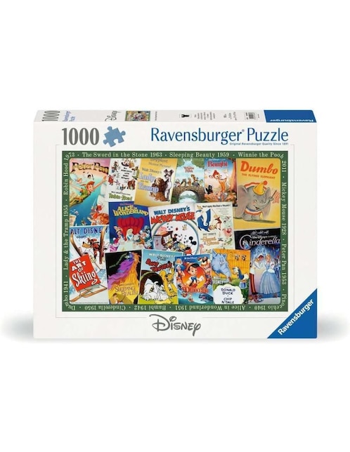 Rompecabezas Póster Películas Vintage Disney 1000 piezas 1