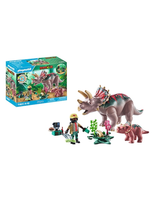 PLAYMOBIL Playmobil Familia de triceratops 71821 Dinos